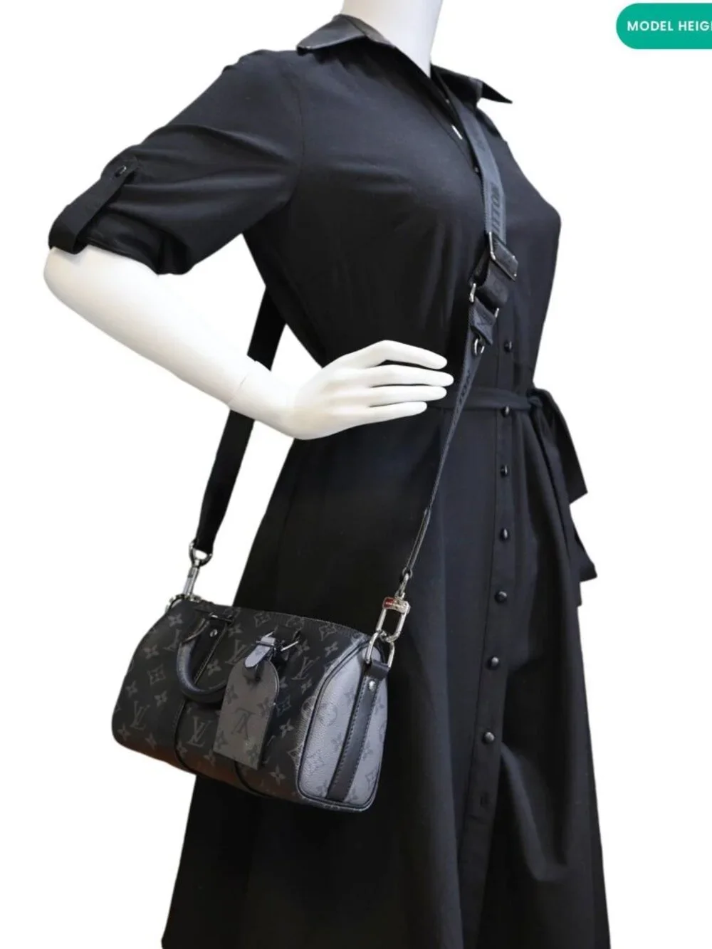 Louis Vuitton Keepall 25 Bandouliere Monogram Eclipse Reverse Canvas Crossbody